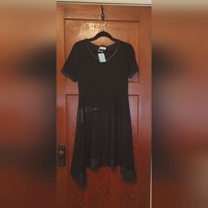 Chic Asymmetrical Black Tunic Dress